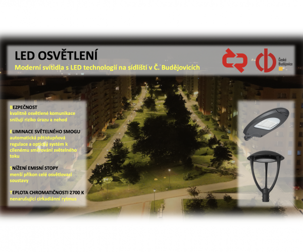 Sídliště Máj, České Budějovice - LED osvětlení