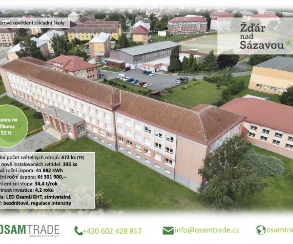 Základní škola Žďár nad Sázavou - LED osvětlení